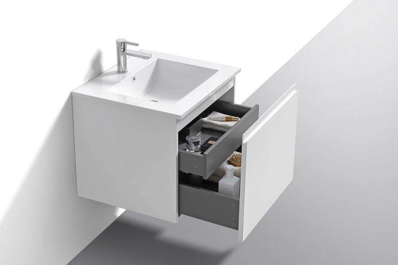 Kube Bath BALLI 24" Modern Bathroom Vanity In Gloss White Finish - BALLI24-GW
