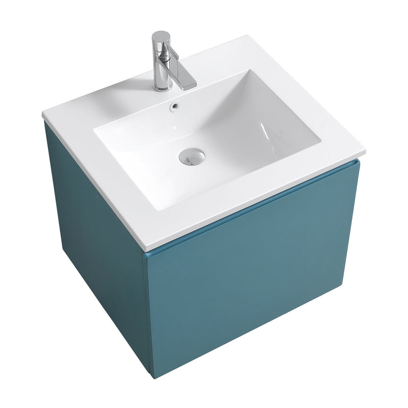 Kube Bath BALLI 24" Modern Bathroom Vanity In Teal Green Finish - BALLI24-TG