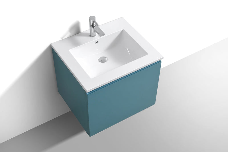 Kube Bath BALLI 24" Modern Bathroom Vanity In Teal Green Finish - BALLI24-TG