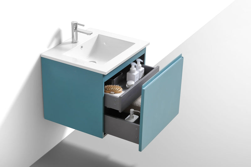 Kube Bath BALLI 24" Modern Bathroom Vanity In Teal Green Finish - BALLI24-TG