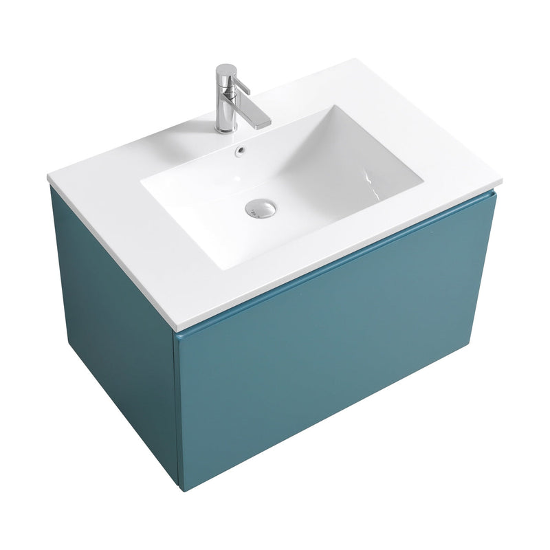 Kube Bath BALLI 32" Modern Bathroom Vanity In Teal Green  Finish - BALLI32-TG