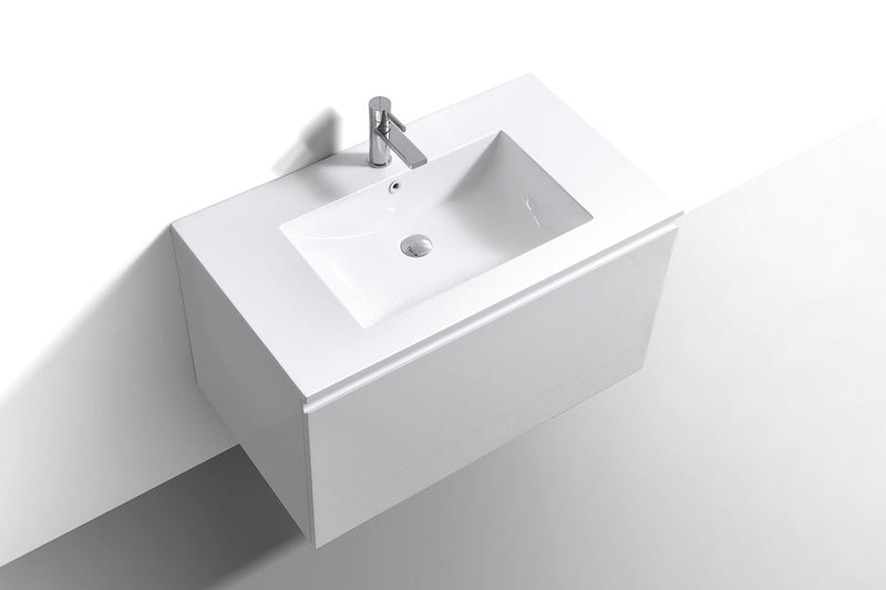 Kube Bath BALLI 36" Modern Bathroom Vanity In Gloss White Finish - BALLI36-GW