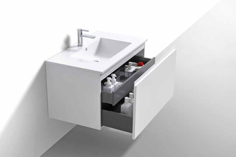 Kube Bath BALLI 36" Modern Bathroom Vanity In Gloss White Finish - BALLI36-GW