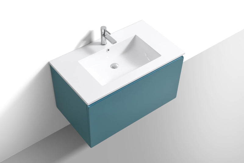 Kube Bath BALLI 36" Modern Bathroom Vanity In Teal Green Finish - BALLI36-TG
