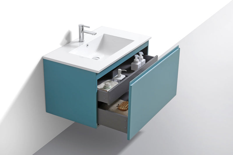 Kube Bath BALLI 36" Modern Bathroom Vanity In Teal Green Finish - BALLI36-TG