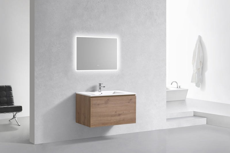 Kube Bath BALLI 36" Modern Bathroom Vanity In White Oak Finish - BALLI36-WO