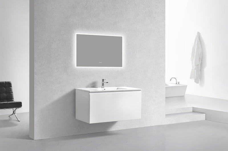 Kube Bath BALLI 40" Modern Bathroom Vanity In Gloss White Finish - BALLI40-GW