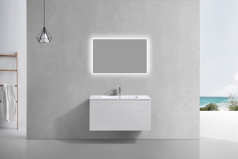 Kube Bath BALLI 40" Modern Bathroom Vanity In Gloss White Finish - BALLI40-GW