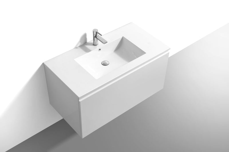 Kube Bath BALLI 40" Modern Bathroom Vanity In Gloss White Finish - BALLI40-GW
