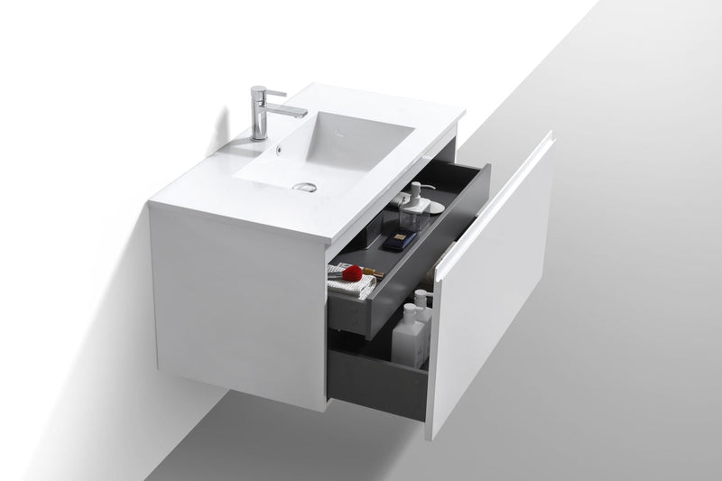 Kube Bath BALLI 40" Modern Bathroom Vanity In Gloss White Finish - BALLI40-GW
