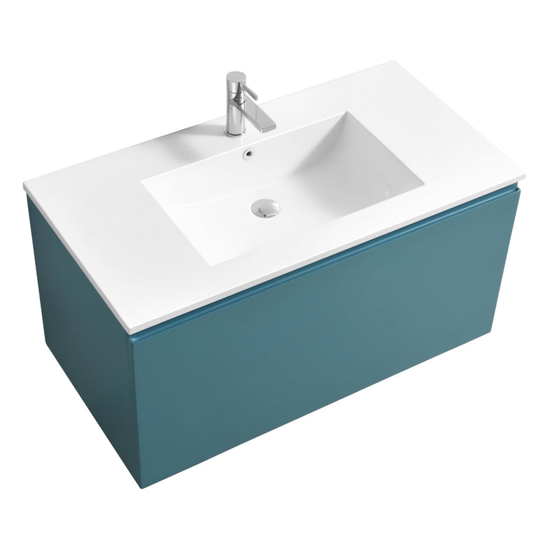 Kube Bath BALLI 40" Modern Bathroom Vanity In Teal Green Finish - BALLI40-TG