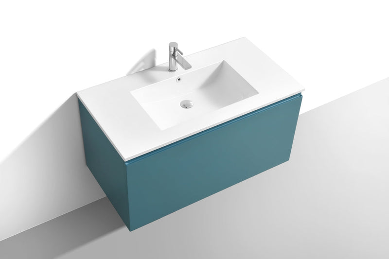 Kube Bath BALLI 40" Modern Bathroom Vanity In Teal Green Finish - BALLI40-TG