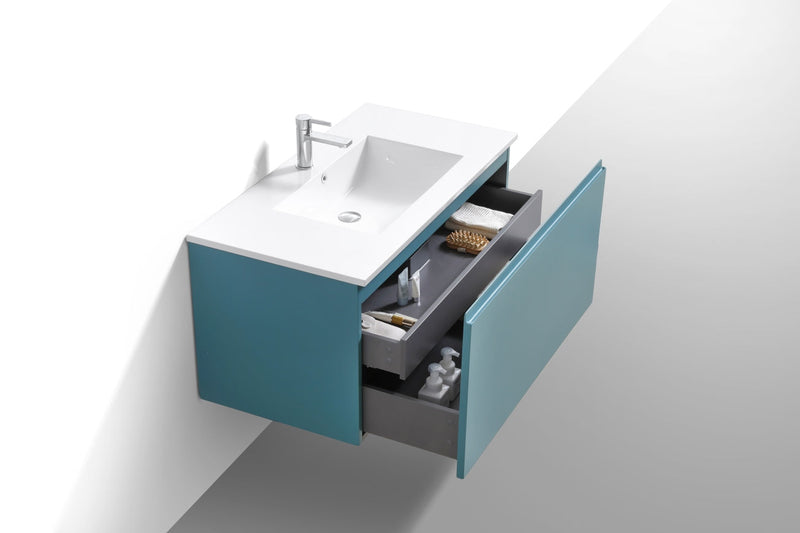 Kube Bath BALLI 40" Modern Bathroom Vanity In Teal Green Finish - BALLI40-TG