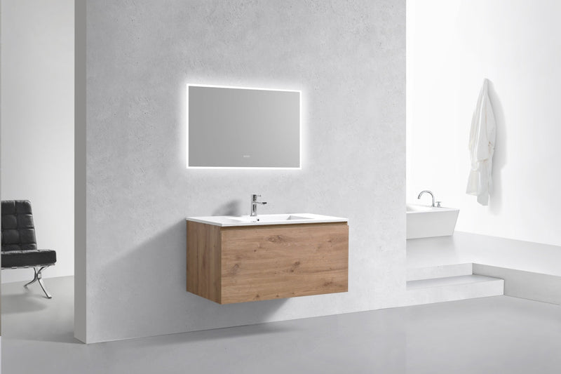 Kube Bath BALLI 40" Modern Bathroom Vanity In White Oak Finish - BALLI40-WO