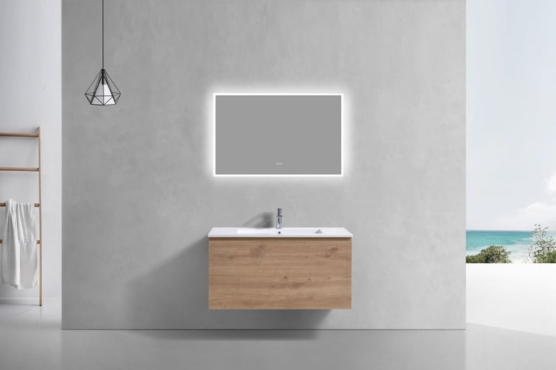 Kube Bath BALLI 40" Modern Bathroom Vanity In White Oak Finish - BALLI40-WO