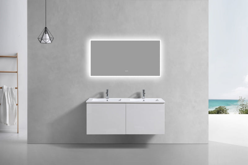 Kube Bath BALLI 48" Modern Bathroom Vanity In Gloss White Finish - Double Sink - BALLI48D-GW