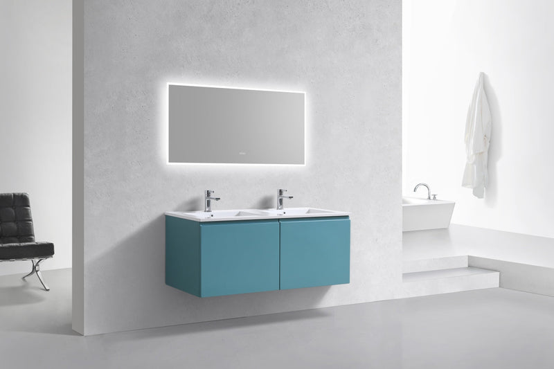 Kube Bath BALLI 48" Modern Bathroom Vanity In Teal Green Finish - Double Sink - BALLI48D-TG