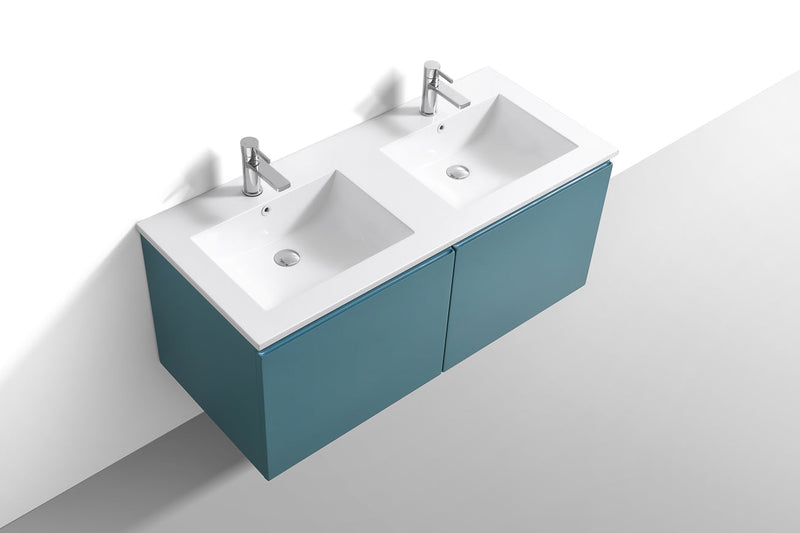 Kube Bath BALLI 48" Modern Bathroom Vanity In Teal Green Finish - Double Sink - BALLI48D-TG