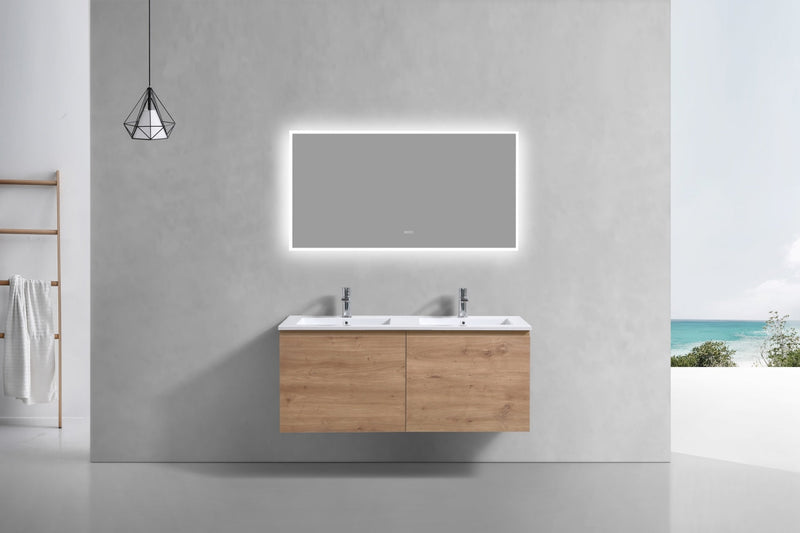 Kube Bath BALLI 48" Modern Bathroom Vanity In White Oak Finish - Double Sink - BALLI48D-WO