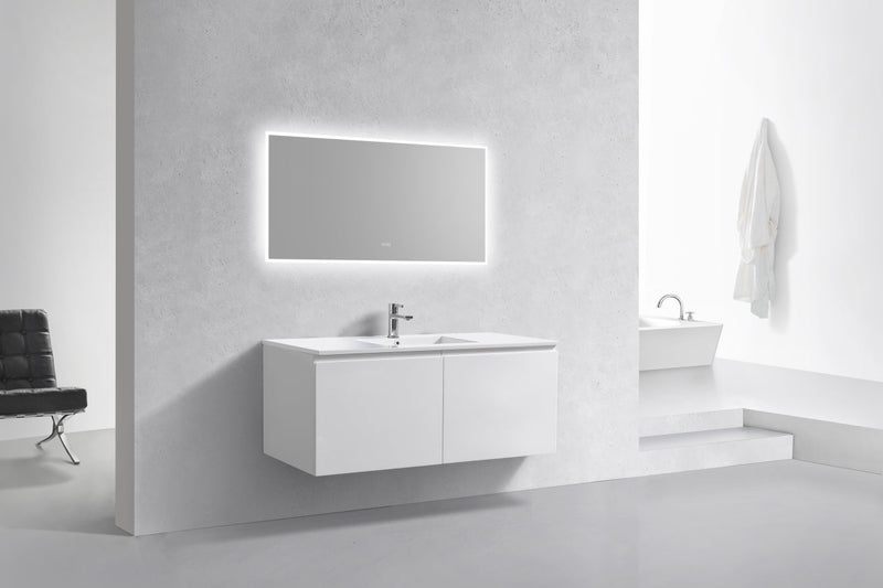 Kube Bath BALLI 48" Modern Bathroom Vanity In Gloss White Finish - Single Sink - BALLI48S-GW