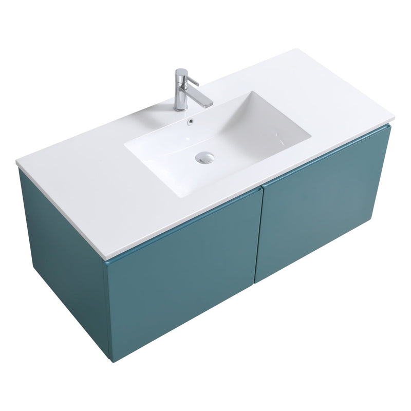 Kube Bath BALLI 48" Modern Bathroom Vanity In Teal Green Finish - Single Sink - BALLI48S-TG