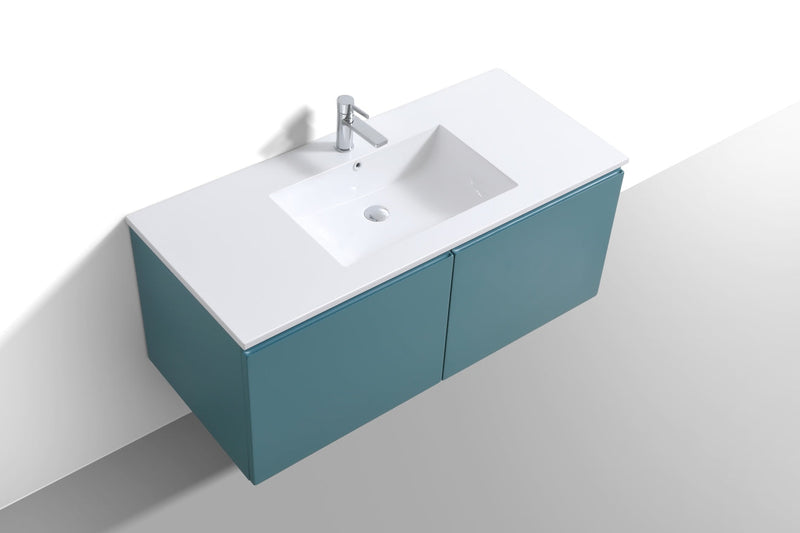 Kube Bath BALLI 48" Modern Bathroom Vanity In Teal Green Finish - Single Sink - BALLI48S-TG