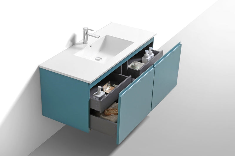 Kube Bath BALLI 48" Modern Bathroom Vanity In Teal Green Finish - Single Sink - BALLI48S-TG