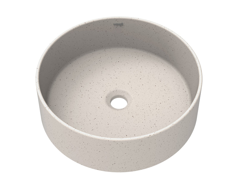 Vogt Runden 16" Round Vogranite Vessel Bathroom Sink – Sand Dune – BS.1616.R06G-60