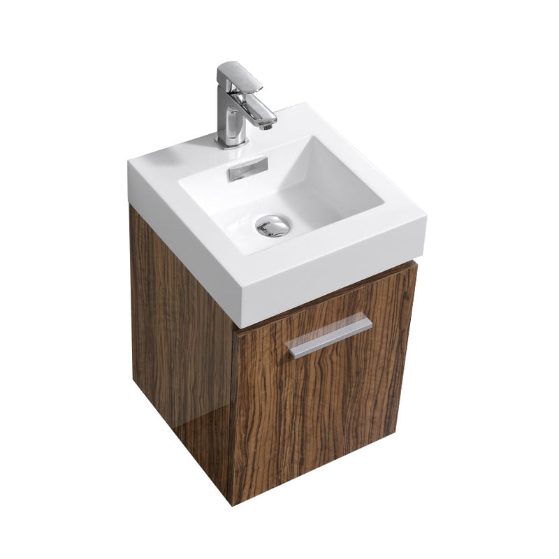 Kube Bath Bliss 16" Chestnut Wall Mount Modern Bathroom Vanity - BSL16-GCN