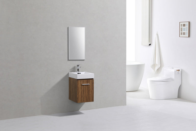 Kube Bath Bliss 16" Chestnut Wall Mount Modern Bathroom Vanity - BSL16-GCN