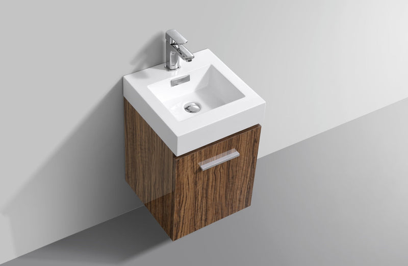 Kube Bath Bliss 16" Chestnut Wall Mount Modern Bathroom Vanity - BSL16-GCN