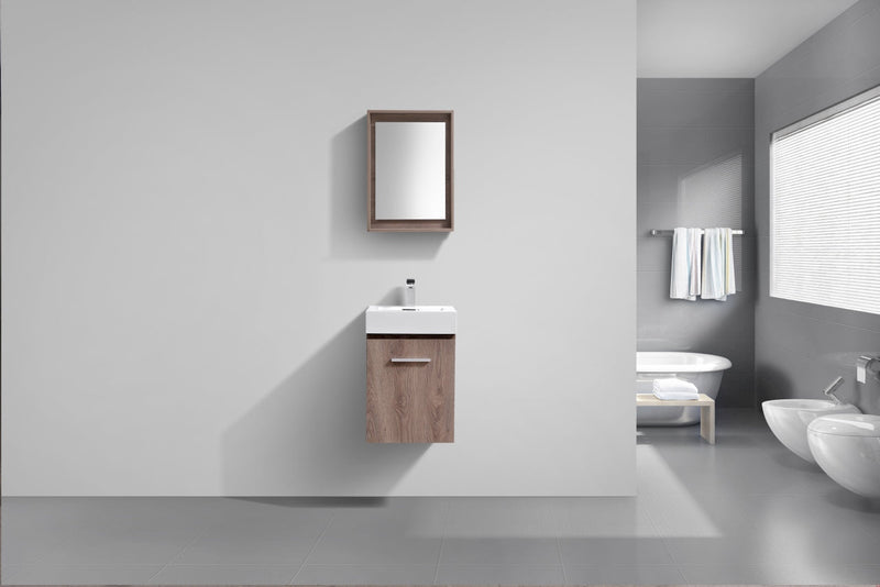 Kube Bath Bliss 16" Butternut Wall Mount Modern Bathroom Vanity - BSL16-BTN