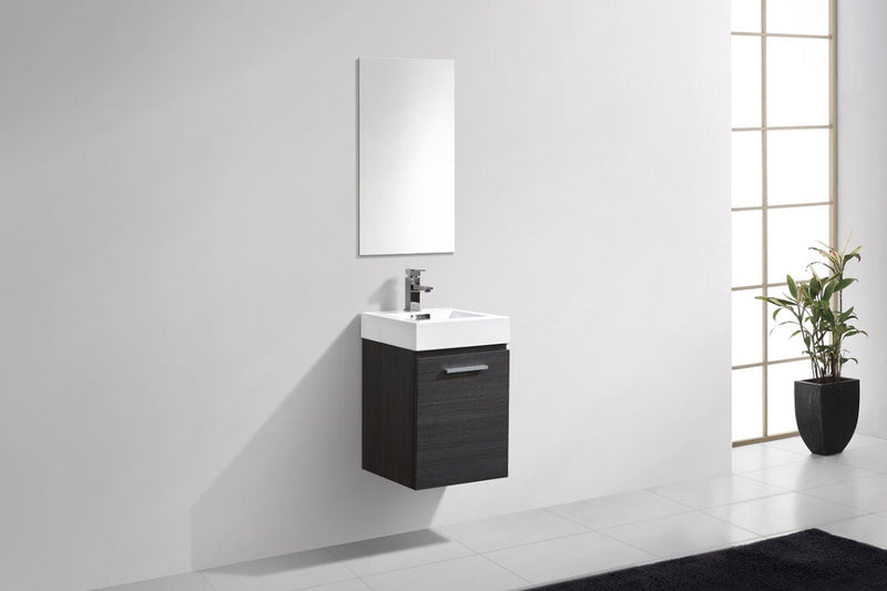 Kube Bath Bliss 16" Gray Oak Wall Mount Modern Bathroom Vanity - BSL16-GO