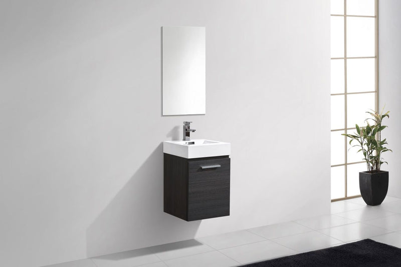 Kube Bath Bliss 16" High Gloss Gray Oak Wall Mount Modern Bathroom Vanity - BSL16-HGGO
