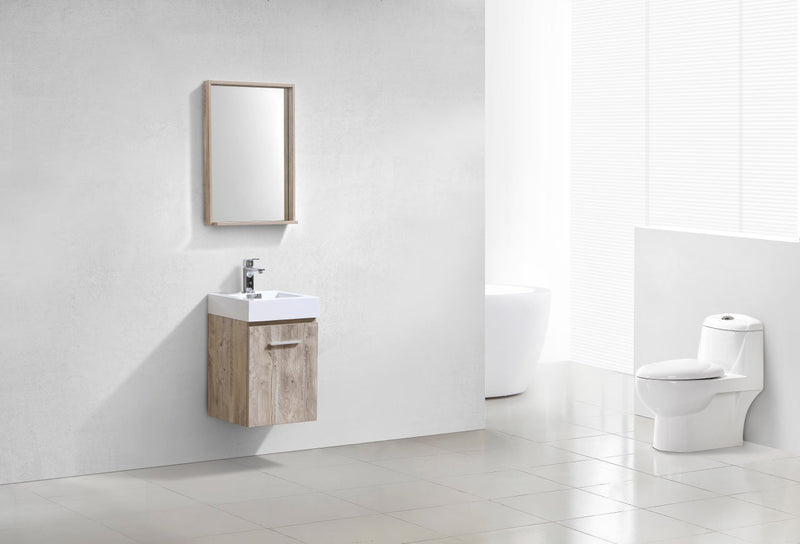 Kube Bath Bliss 16" Nature Wood Wall Mount Modern Bathroom Vanity - BSL16-NW