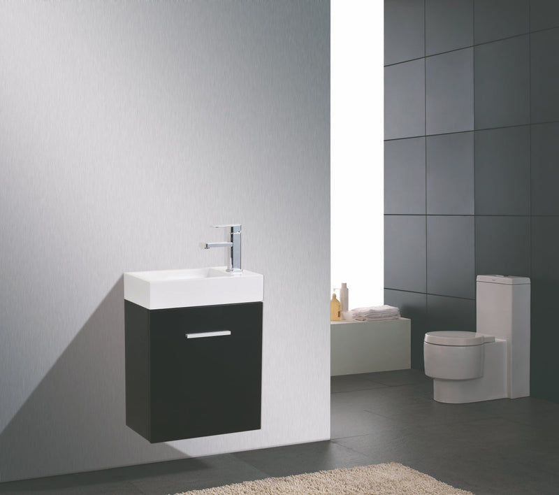Kube Bath Bliss 18" Black Wall Mount Modern Bathroom Vanity - BSL18-BK