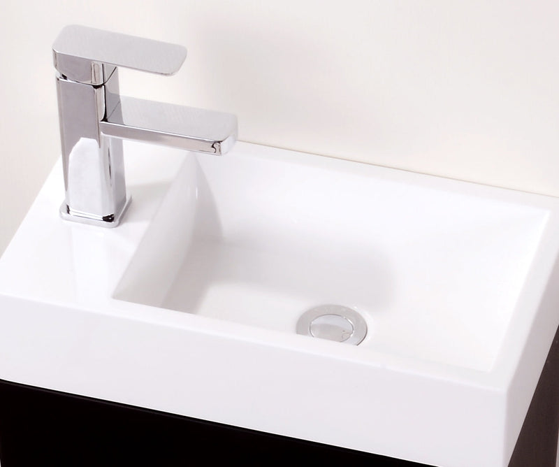 Kube Bath Bliss 18" Black Wall Mount Modern Bathroom Vanity - BSL18-BK