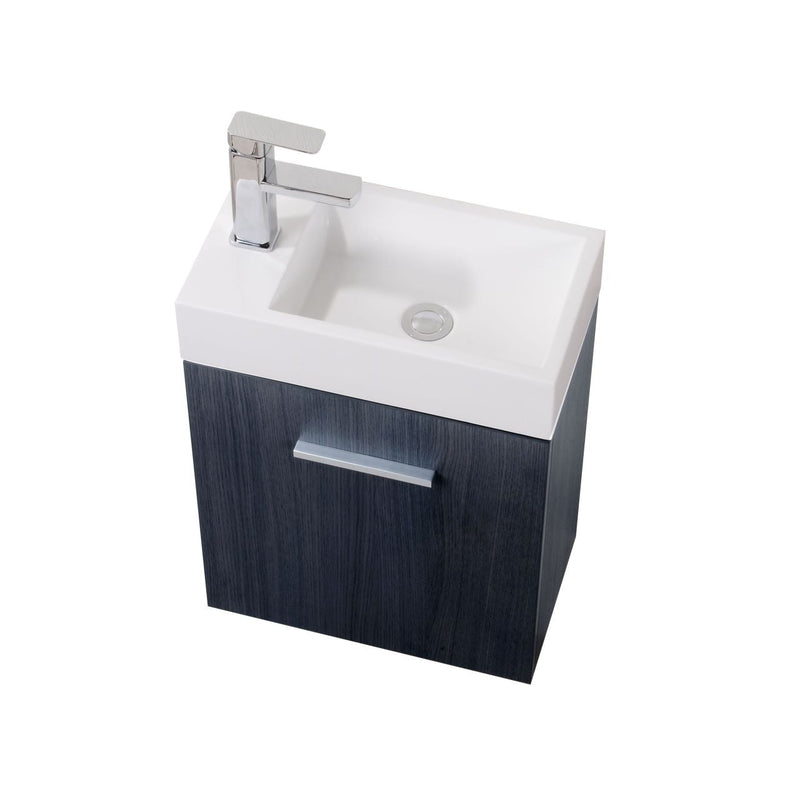 Kube Bath Bliss 18" Gray Oak Wall Mount Modern Bathroom Vanity - BSL18-GO