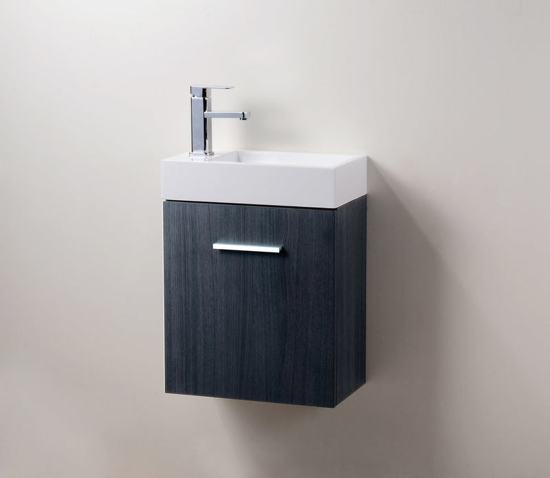 Kube Bath Bliss 18" Gray Oak Wall Mount Modern Bathroom Vanity - BSL18-GO