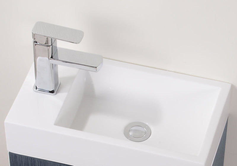 Kube Bath Bliss 18" Gray Oak Wall Mount Modern Bathroom Vanity - BSL18-GO