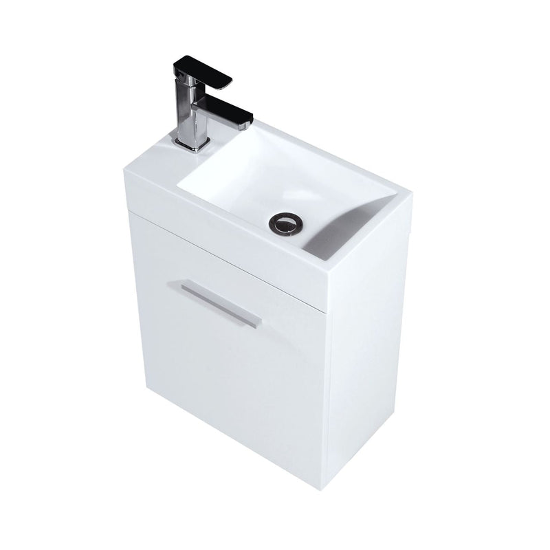 Kube Bath Bliss 18" High Gloss White Wall Mount Modern Bathroom Vanity - BSL18-GW