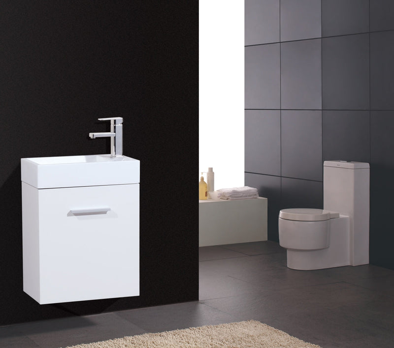 Kube Bath Bliss 18" High Gloss White Wall Mount Modern Bathroom Vanity - BSL18-GW