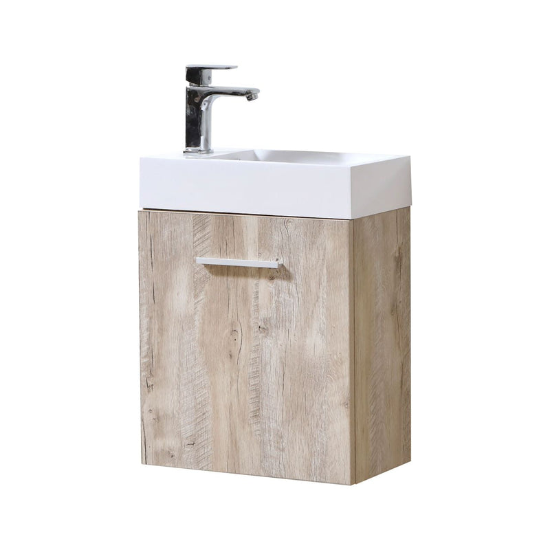 Kube Bath Bliss 18" Nature Wood Wall Mount Modern Bathroom Vanity - BSL18-NW