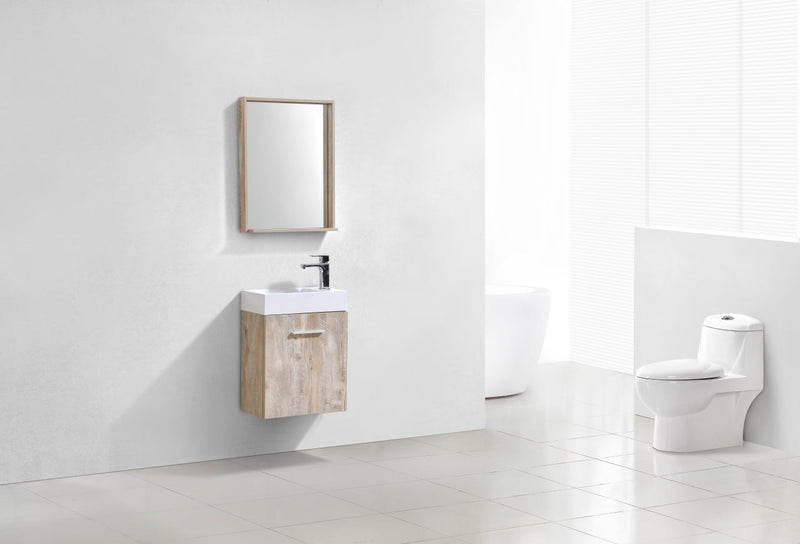 Kube Bath Bliss 18" Nature Wood Wall Mount Modern Bathroom Vanity - BSL18-NW