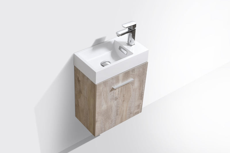 Kube Bath Bliss 18" Nature Wood Wall Mount Modern Bathroom Vanity - BSL18-NW