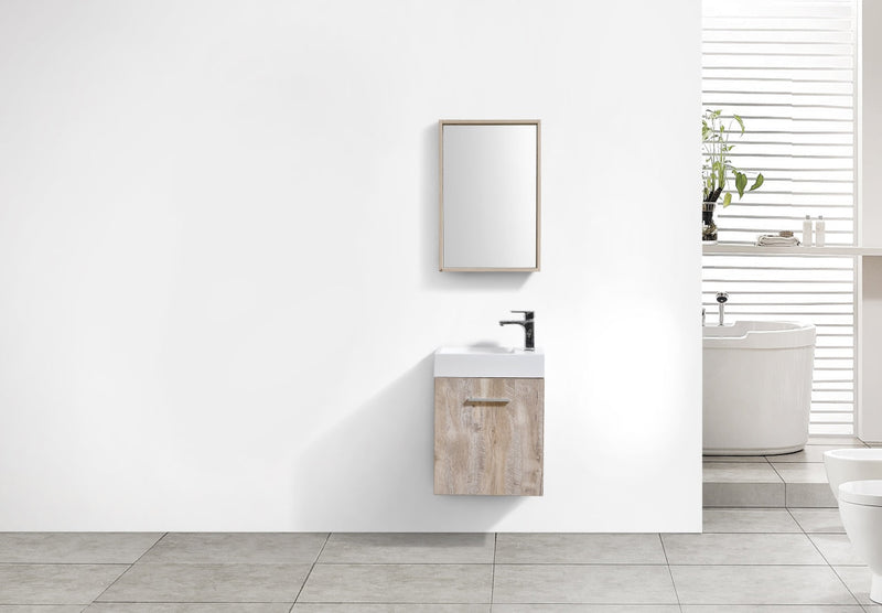Kube Bath Bliss 18" Nature Wood Wall Mount Modern Bathroom Vanity - BSL18-NW