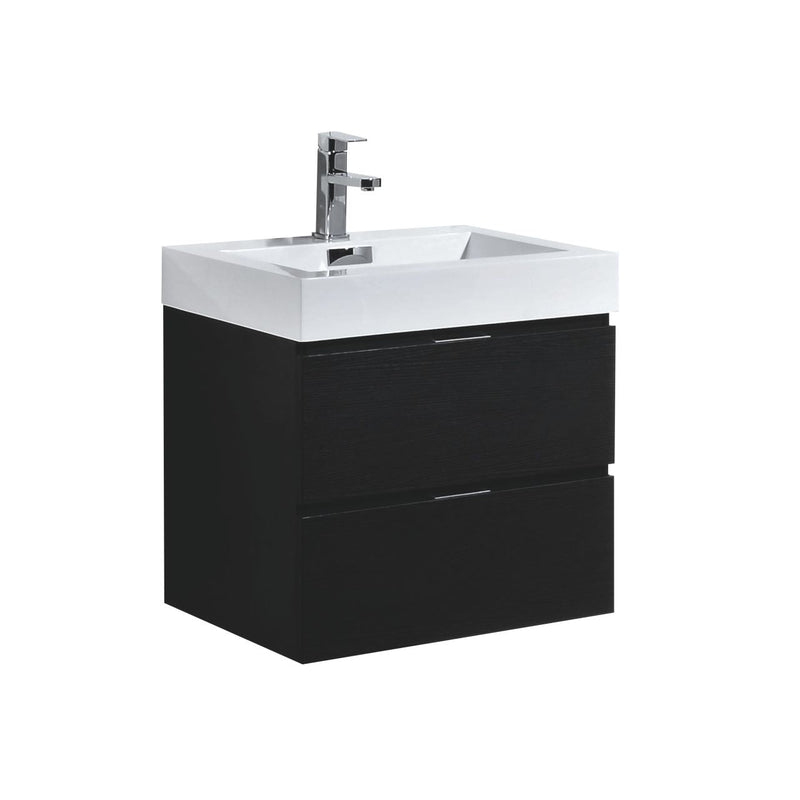Kube Bath Bliss 24" Black Wall Mount Modern Bathroom Vanity - BSL24-BK