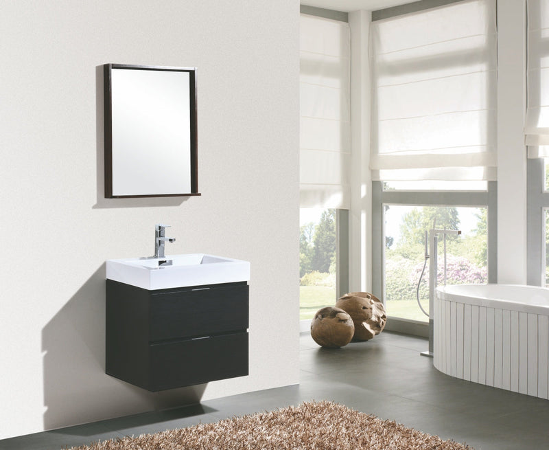Kube Bath Bliss 24" Black Wall Mount Modern Bathroom Vanity - BSL24-BK