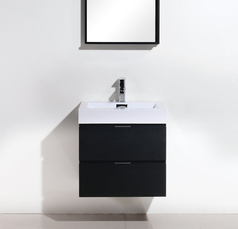 Kube Bath Bliss 24" Black Wall Mount Modern Bathroom Vanity - BSL24-BK