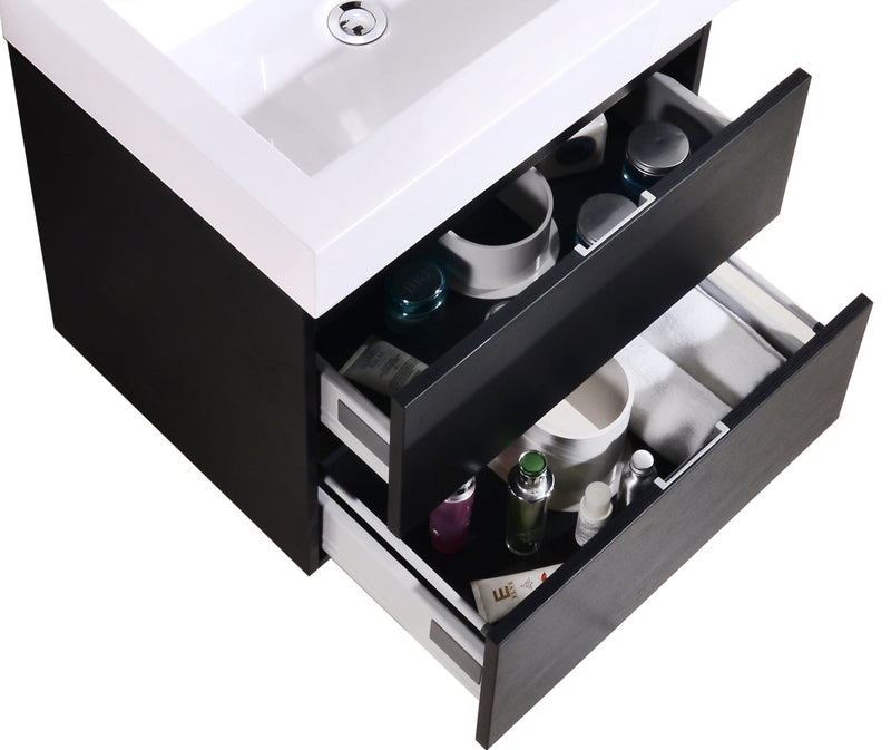 Kube Bath Bliss 24" Black Wall Mount Modern Bathroom Vanity - BSL24-BK